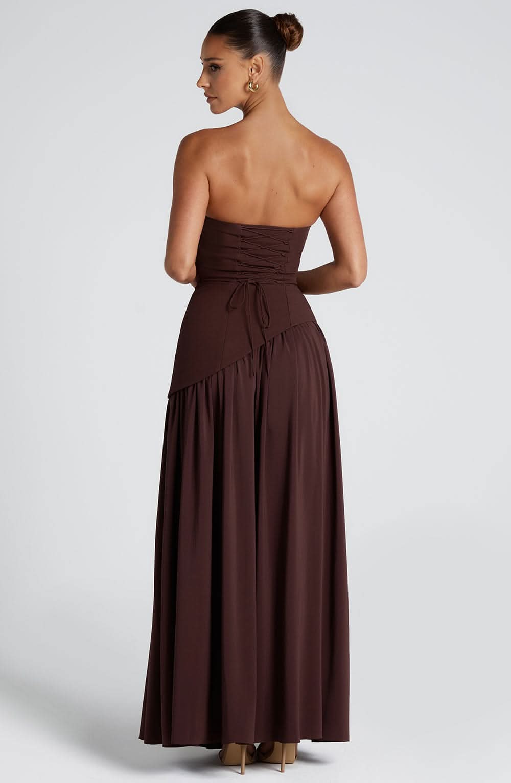 Women's Wedding Guest Strapless Maxi Dress With Scarf - product image 5