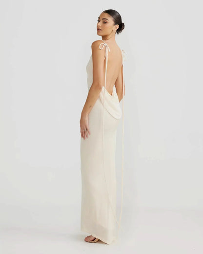 Women's Wedding Guest Backless Cowl Neck Maxi Dress - product image 5