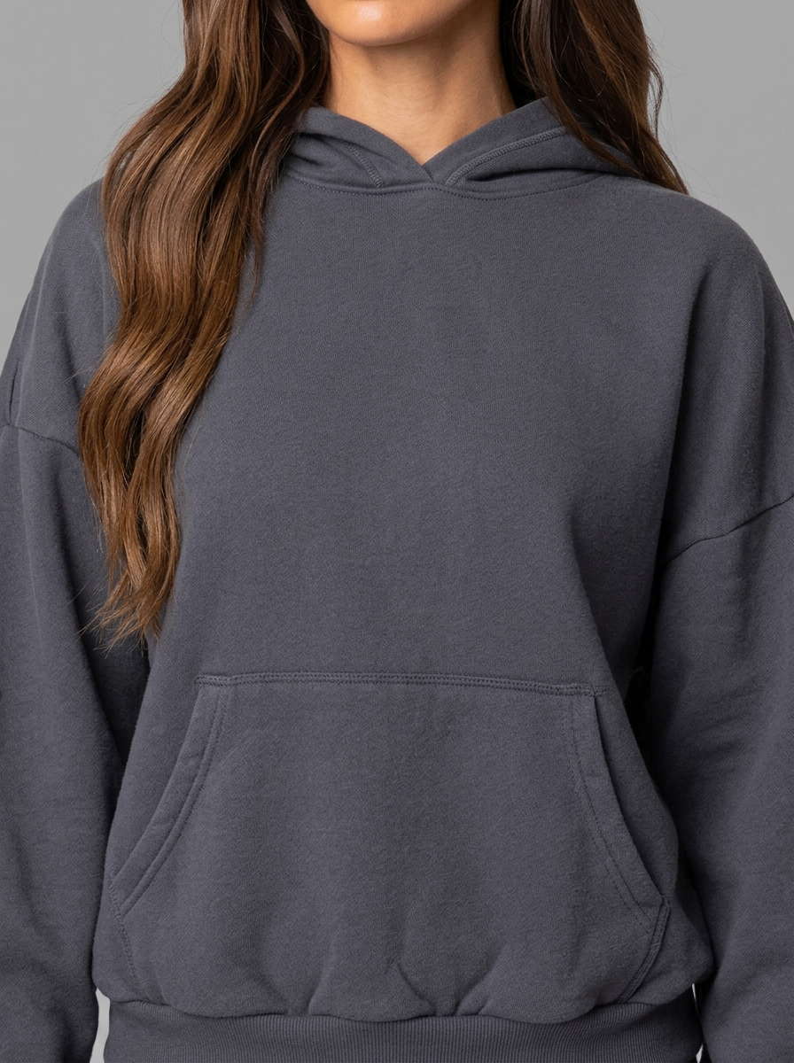Women's Bow Detail Hooded Tracksuit Set - Dark Gray