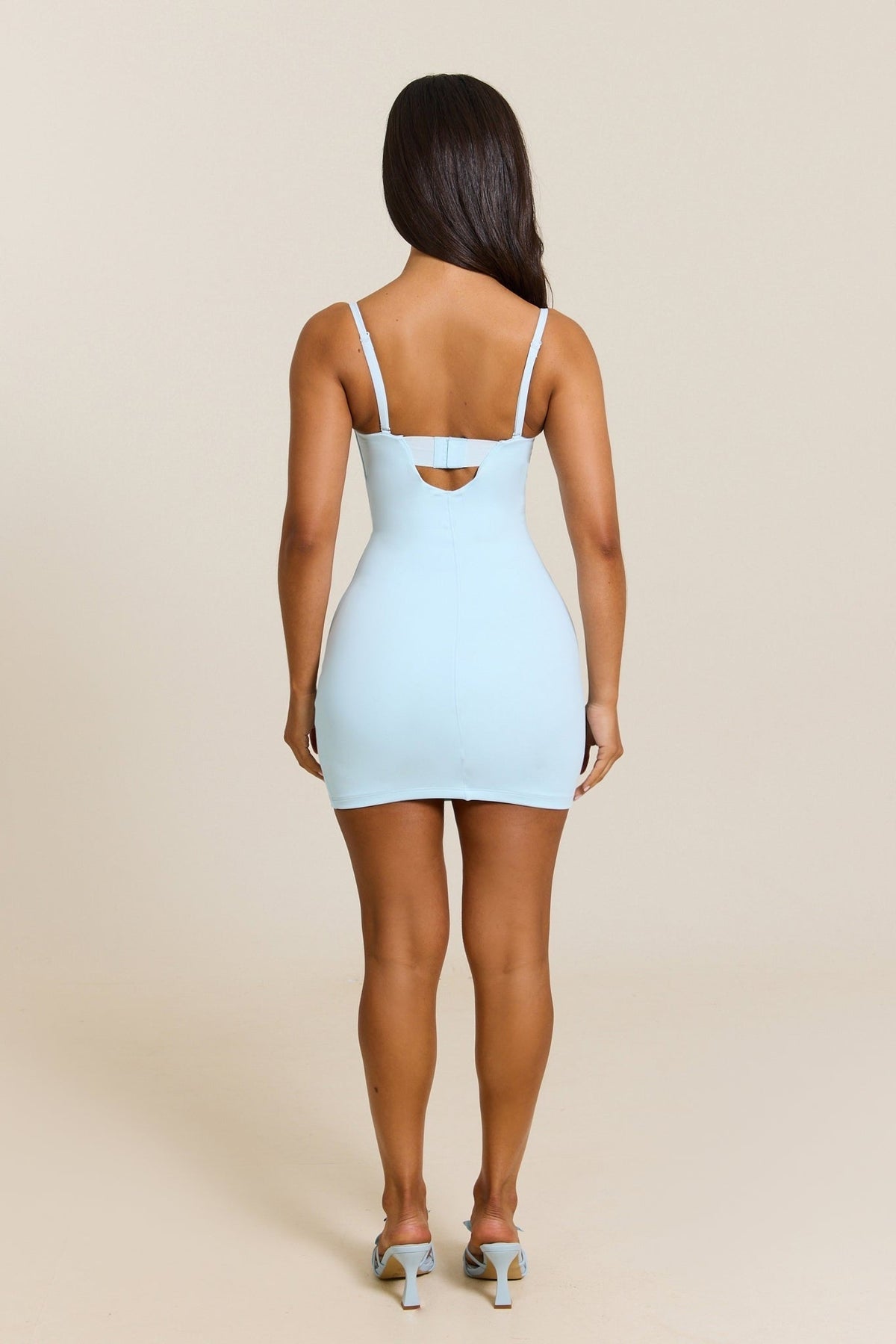 Women's Cocktail Cutout Back Mini Dress - Baby Blue