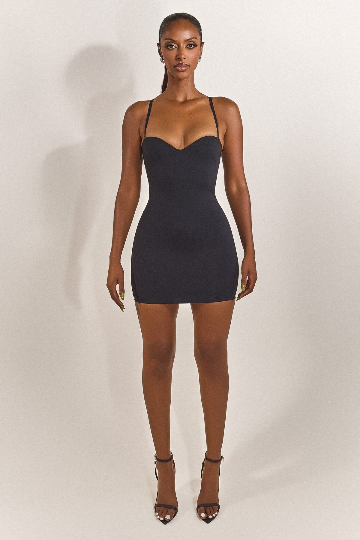 Women's Cocktail Cutout Back Mini Dress - Black