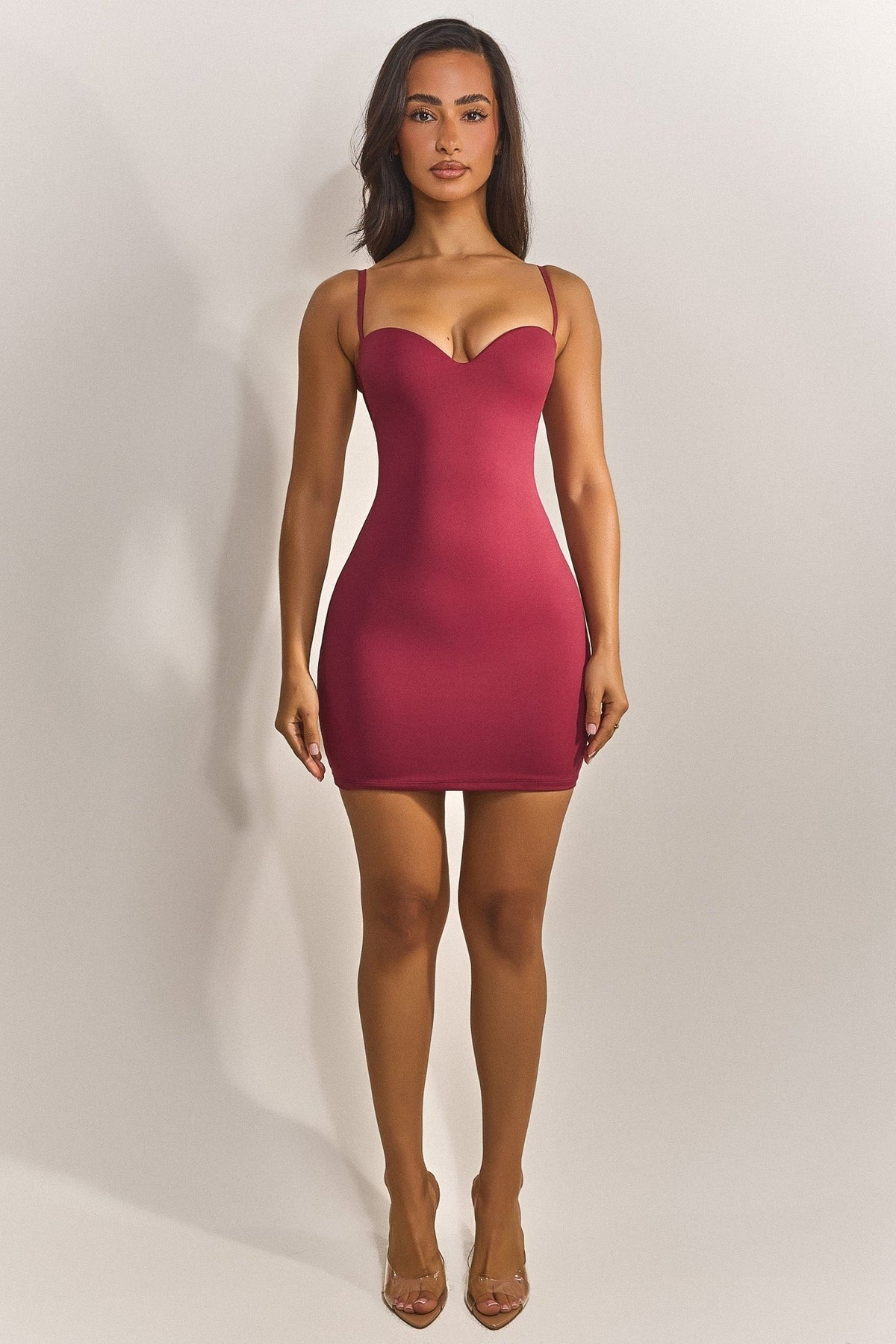 Women's Cocktail Cutout Back Mini Dress - Burgundy