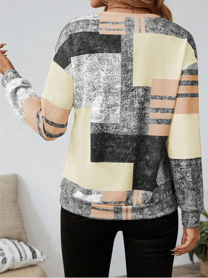 Women's Colorblock Patchwork Quarter-Zip Top - Pale Yellow