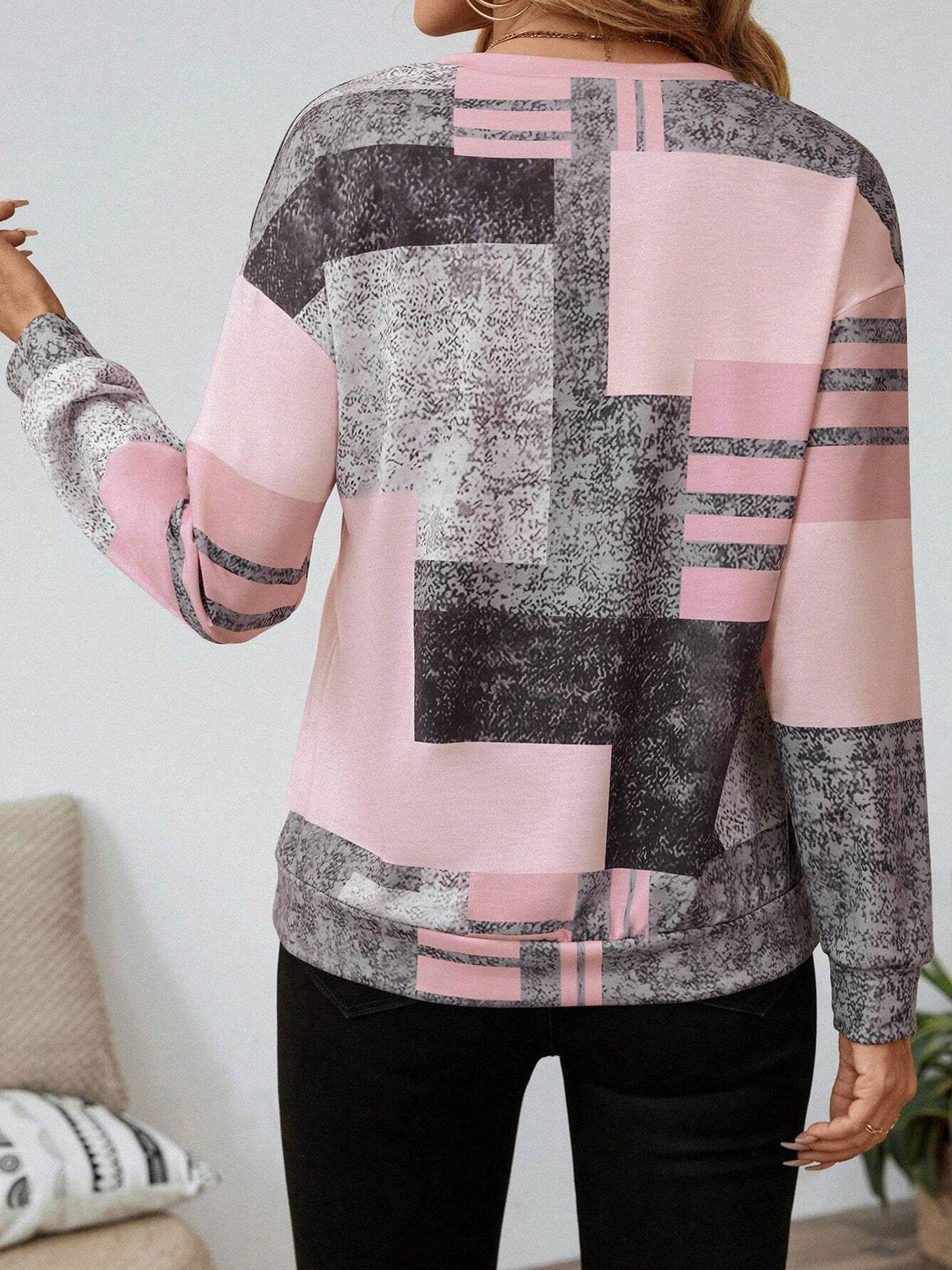 Women's Colorblock Patchwork Quarter-Zip Top - Pink