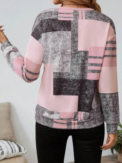 Women's Colorblock Patchwork Quarter-Zip Top - Pink
