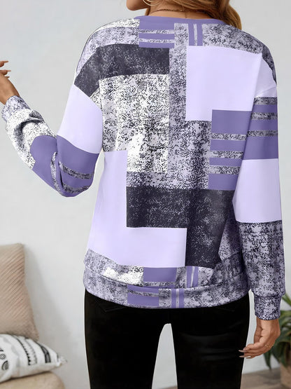 Women's Colorblock Patchwork Quarter-Zip Top - Purple