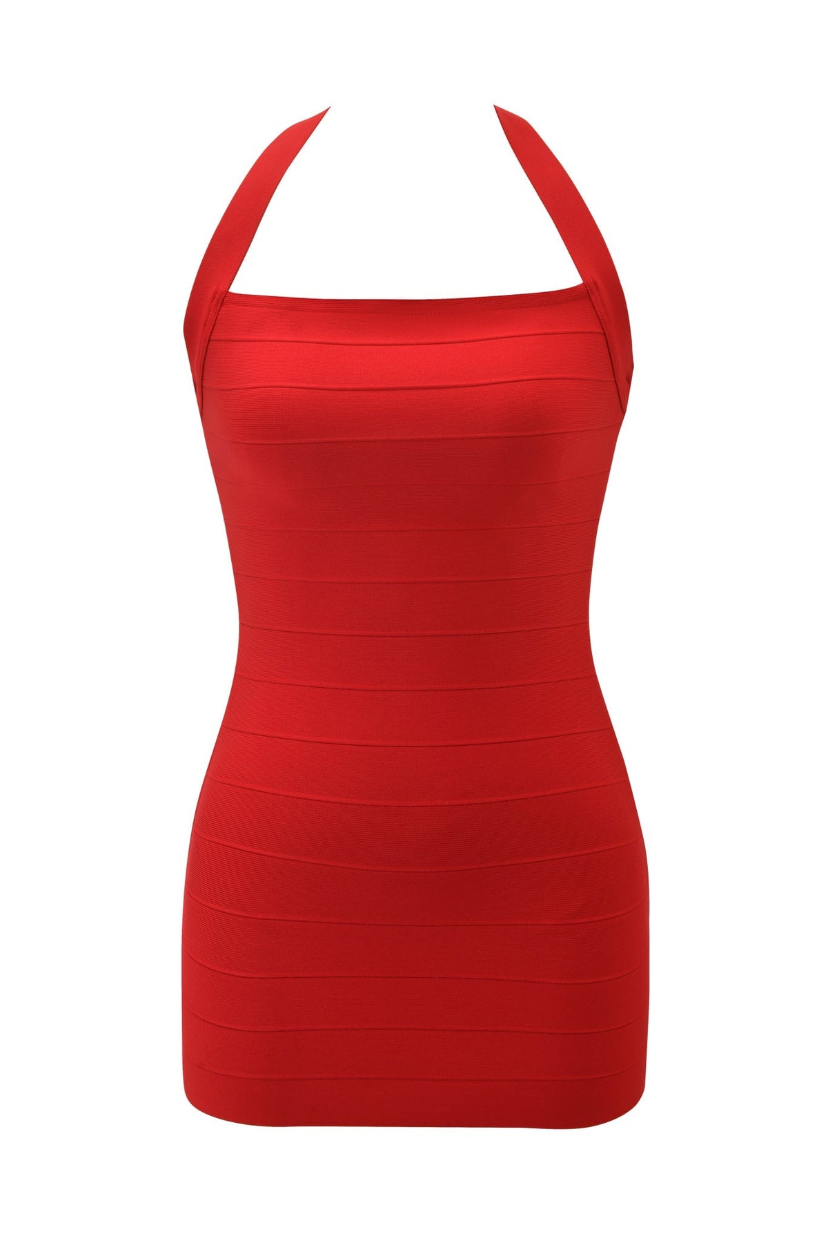 Women's Date Night Halter Bandage Mini Dress - Red