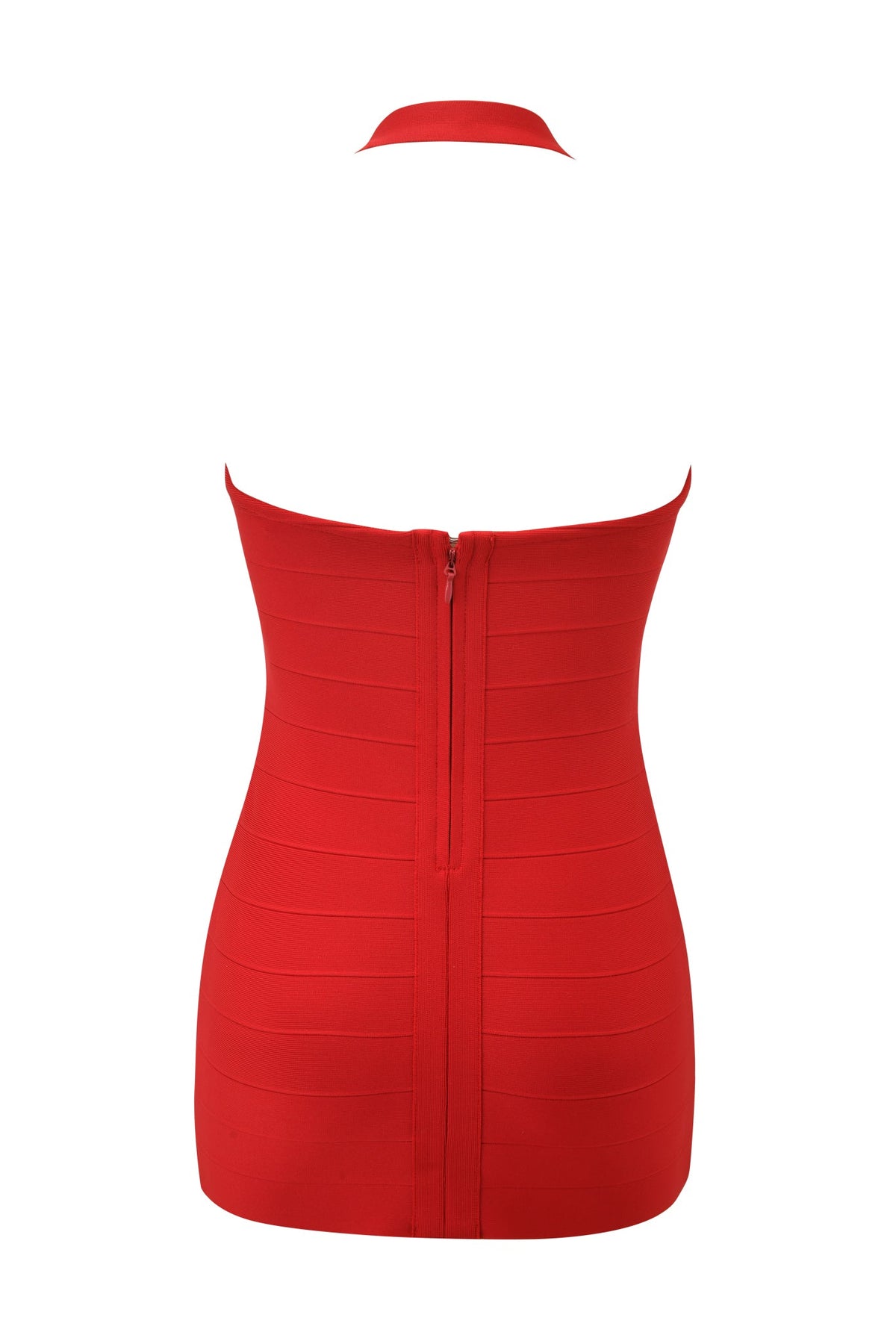 Women's Date Night Halter Bandage Mini Dress - Red