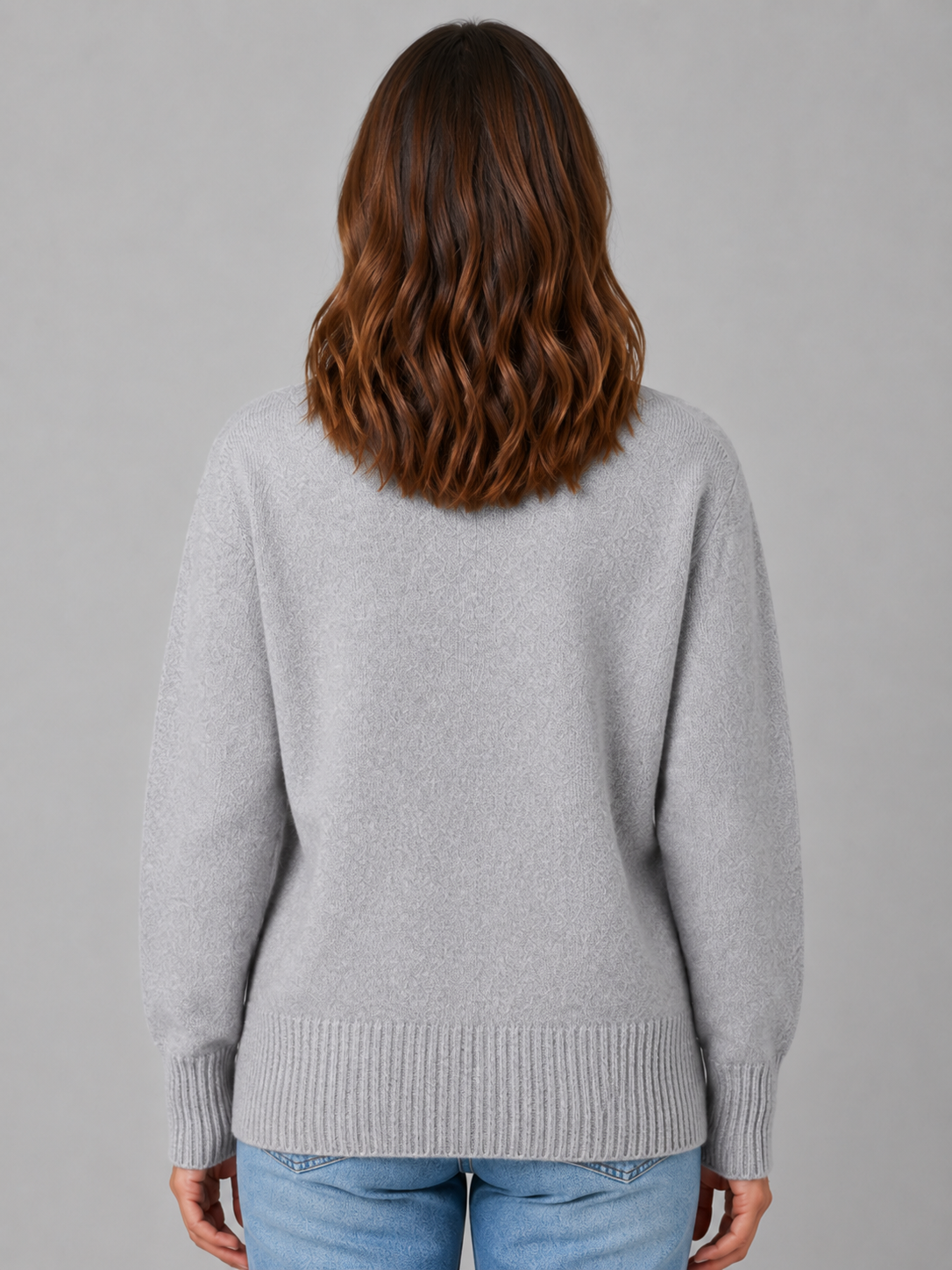 Women's Heart Button V-Neck Knit Cardigan - Gray