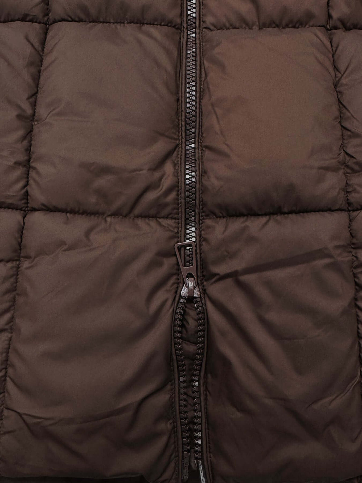 Women's Hooded Long Puffer Coat with a Drawstring Waist - Brown