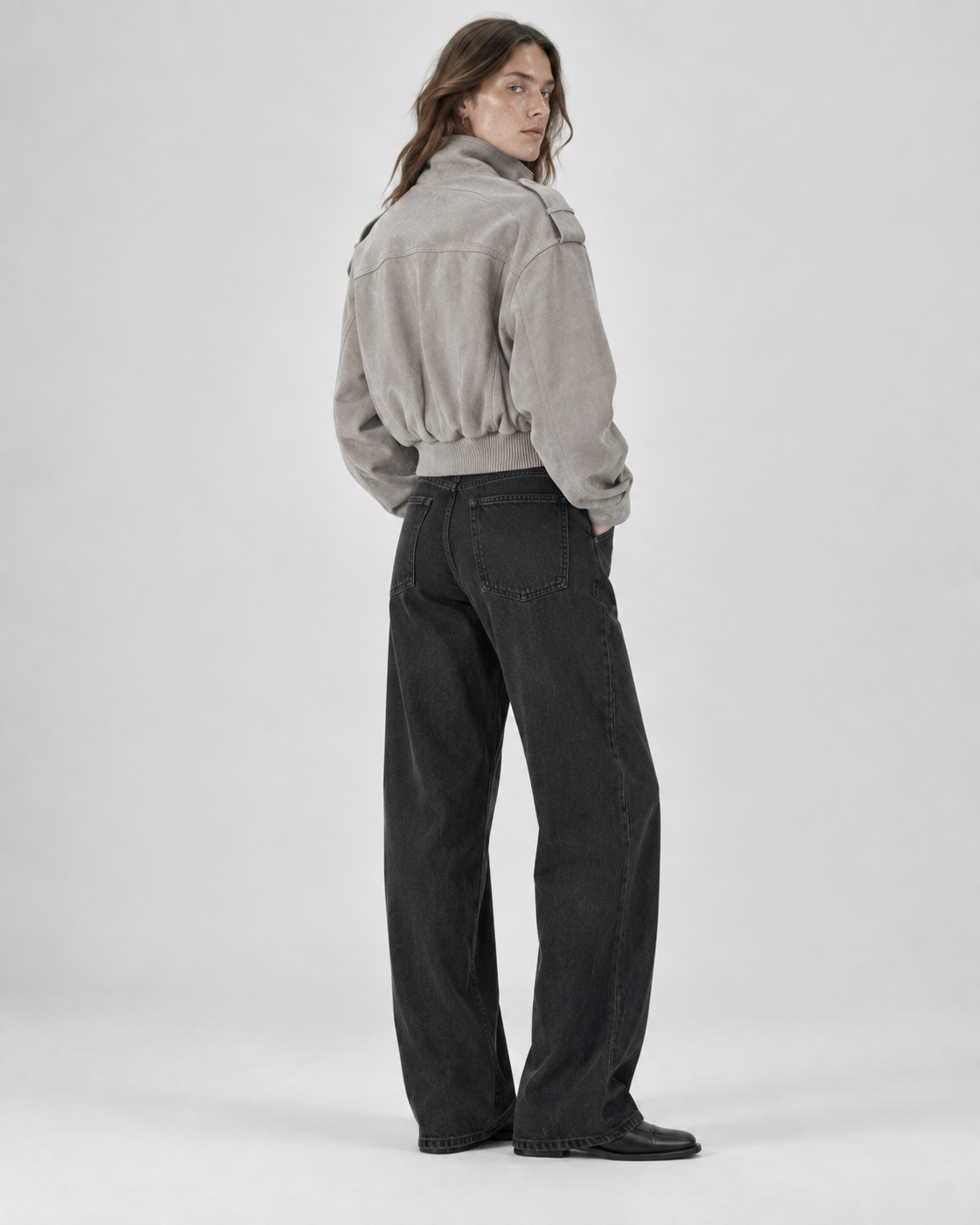 Women's Structured High-Neck Cropped Jacket - Taupe