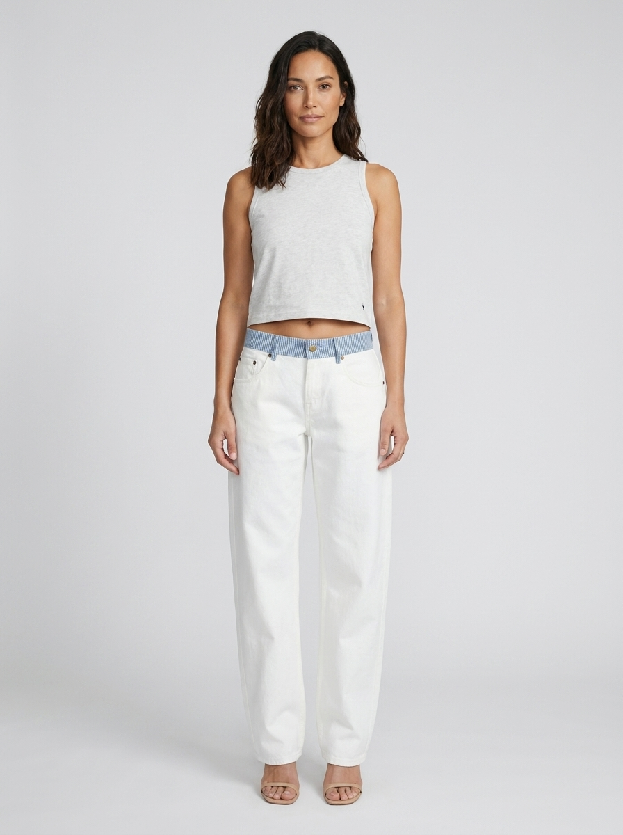 Women's Relaxed Wide-Leg Jeans in White - White