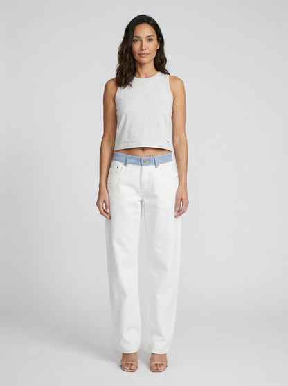 Women's Relaxed Wide-Leg Jeans in White - White