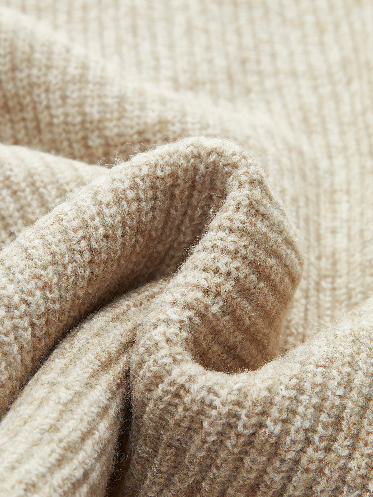 Women's Wool-Blend Quarter-Zip Sweater and Pants Set - Oatmeal