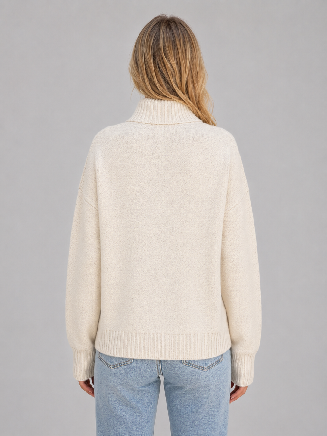 Women's Zip-Up Funnel Neck Cardigan - Cream