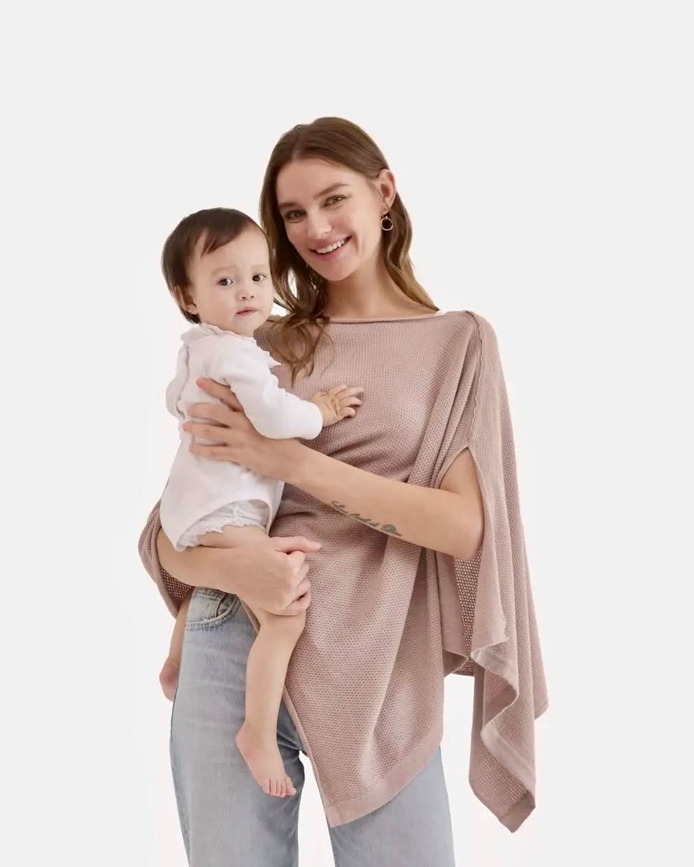 Women's Lightweight Knit Nursing Cover Poncho with Window - product image 1