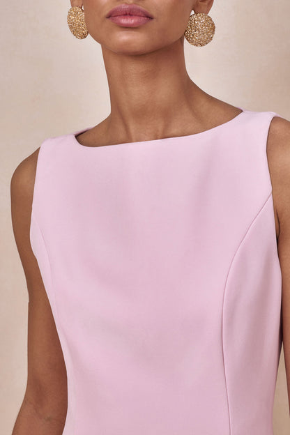 Pleated Crepe Pinafore Maxi Dress