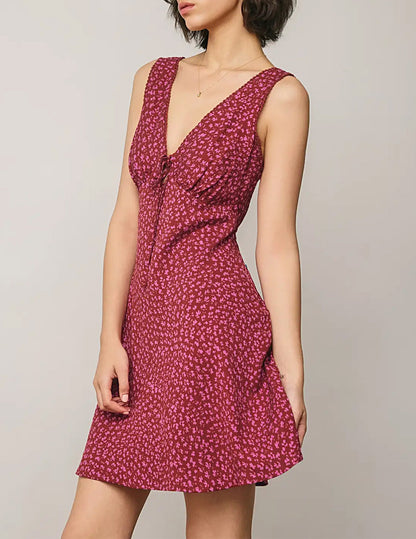 Print Babydoll Mini Dress