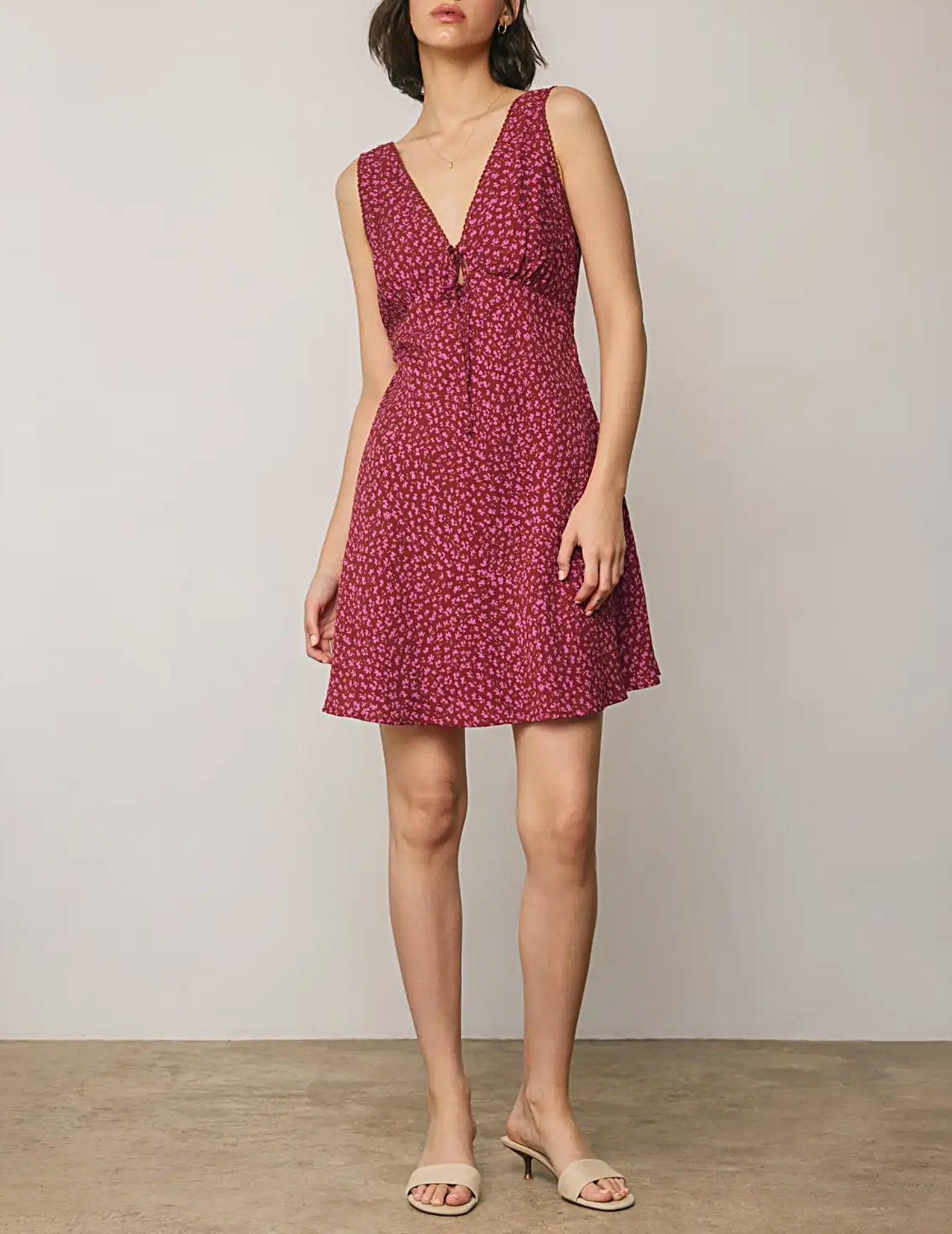Print Babydoll Mini Dress