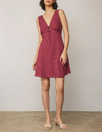 Print Babydoll Mini Dress