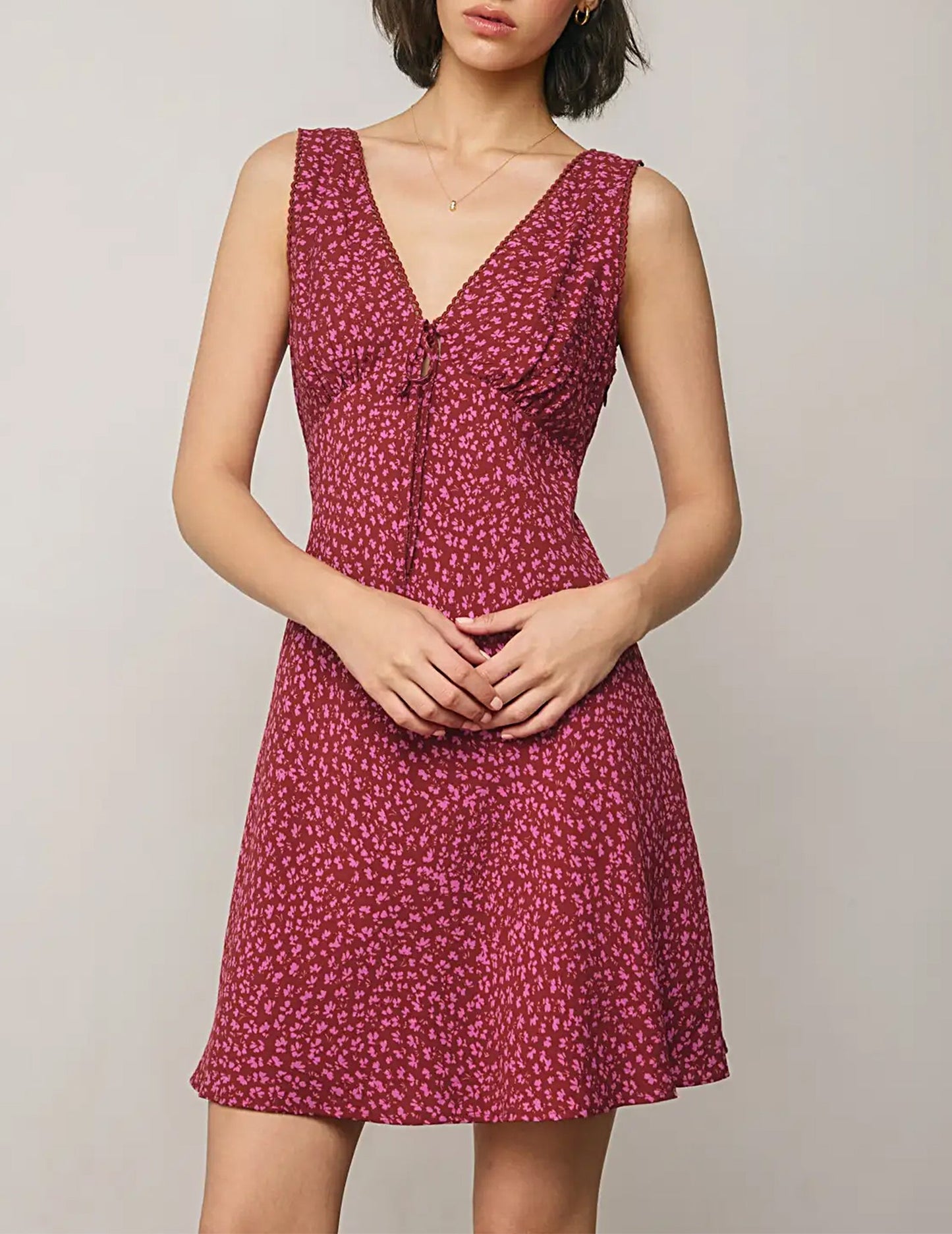 Print Babydoll Mini Dress