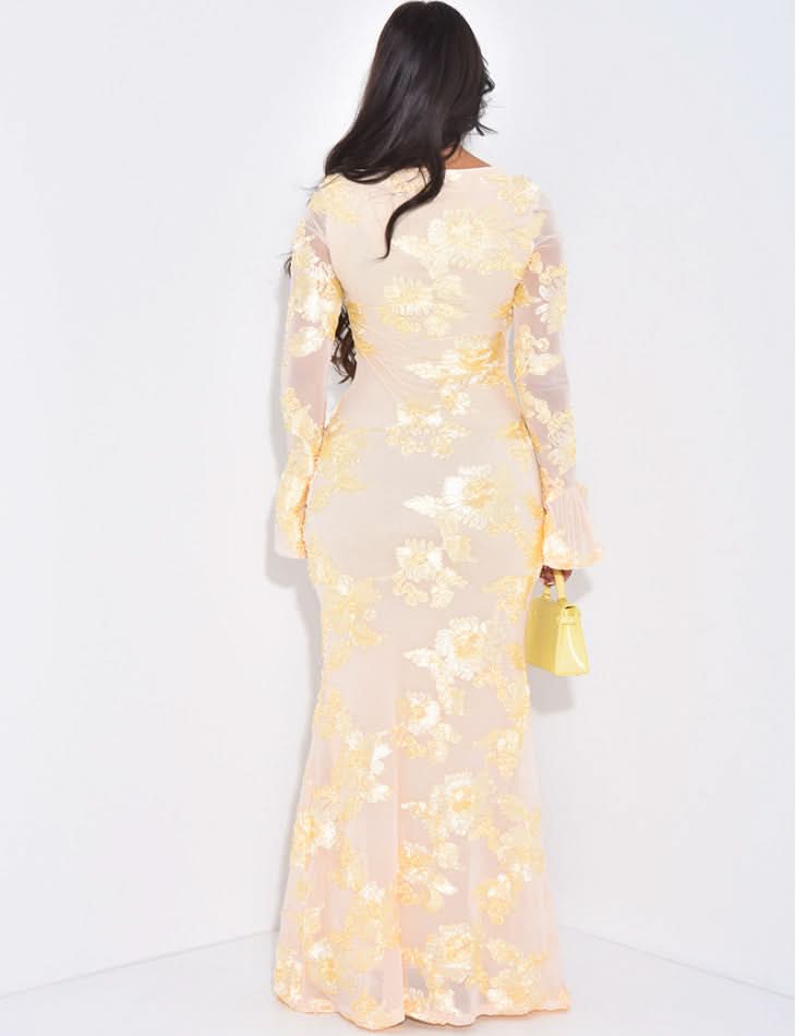 Women's Wedding Guest Floral Long Sleeve Maxi Dress - product image 8