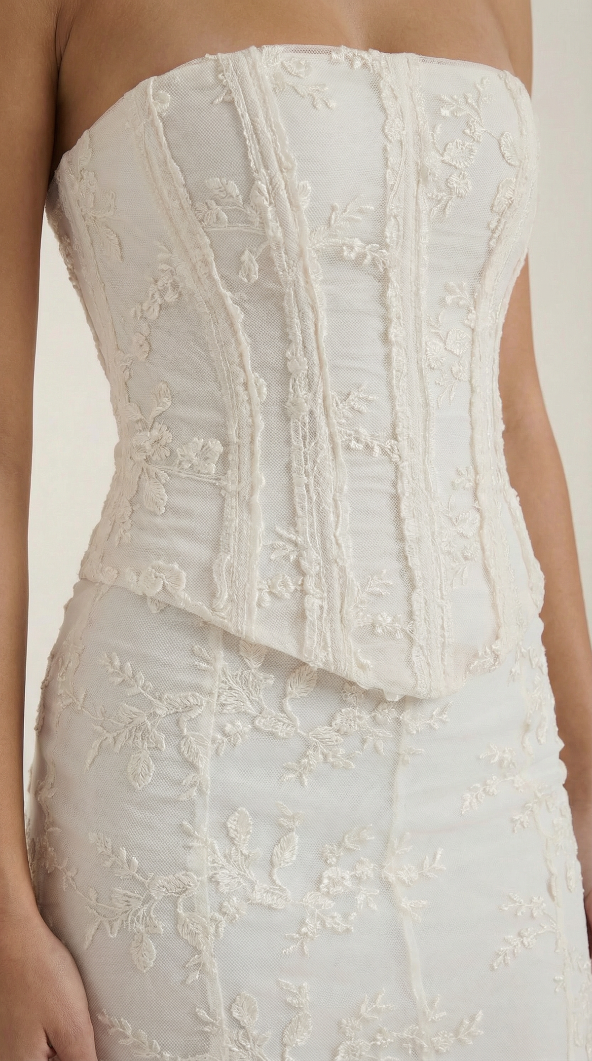 Strapless Corset Lace Maxi Dress