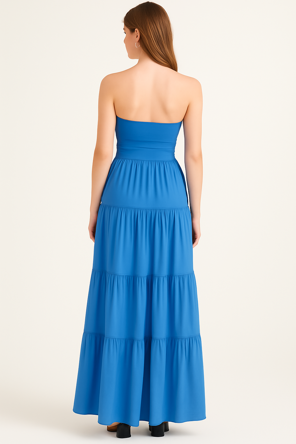 Women's Summer Strapless Ruched Tiered Maxi Dress - product image 3