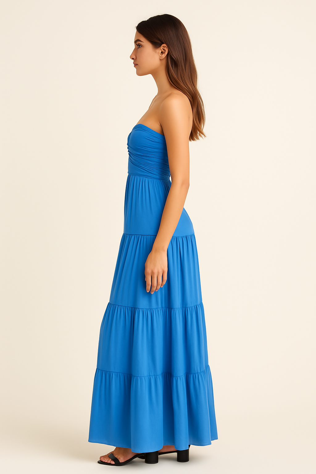 Women's Summer Strapless Ruched Tiered Maxi Dress - product image 2
