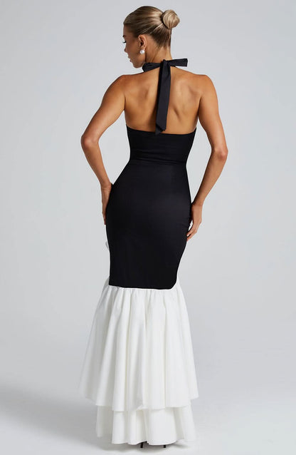 Women's Wedding Guest Halter Maxi Dress With Ruffle Hem - product image 5