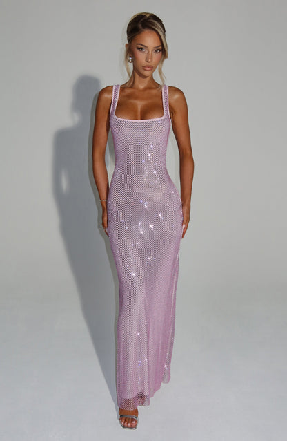 Wedding Guest Maxi Dress - Pink, front