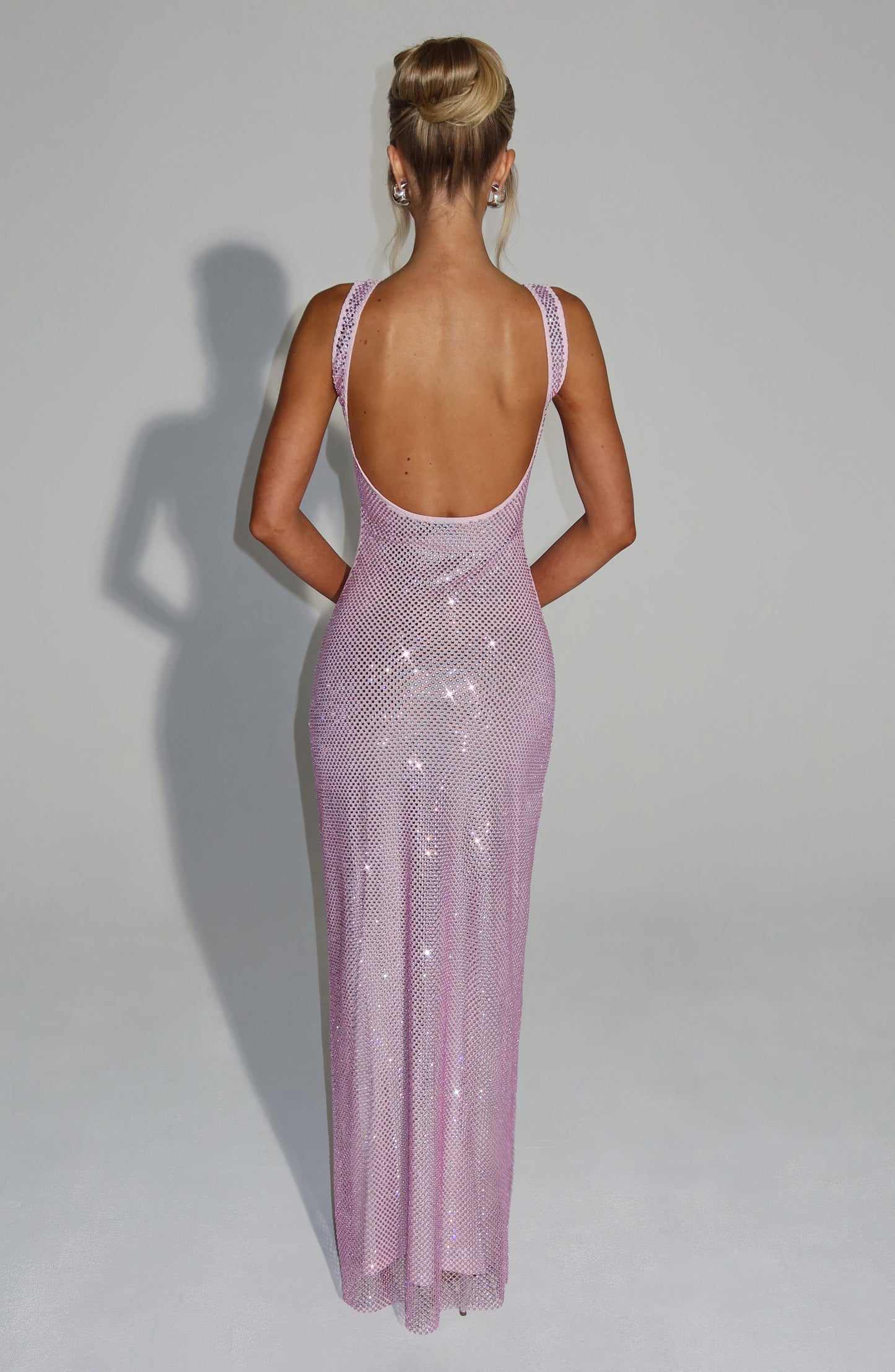 Wedding Guest Maxi Dress - Pink, side