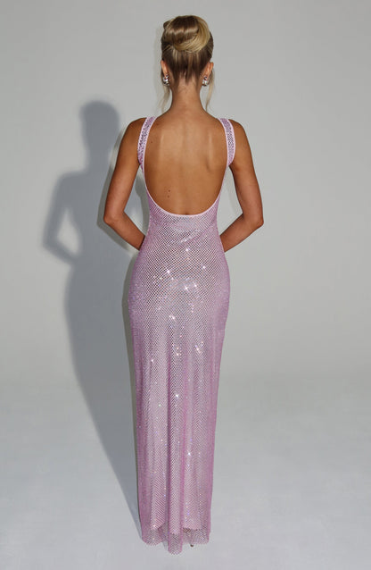 Wedding Guest Maxi Dress - Pink, side