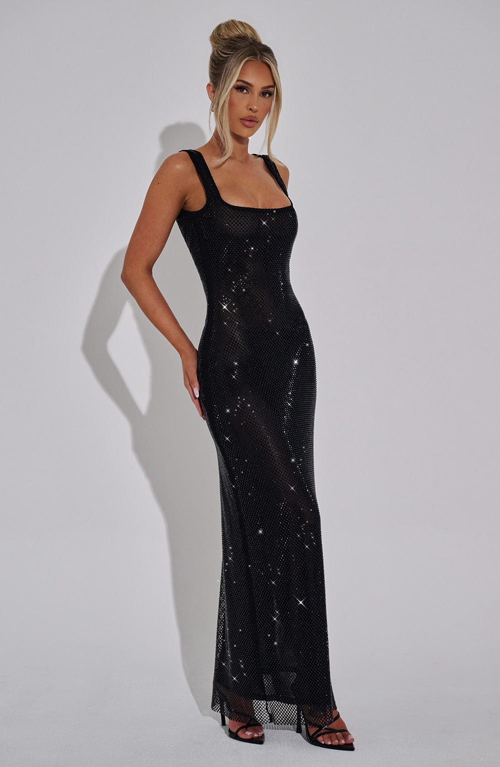 Wedding Guest Maxi Dress - Black, side