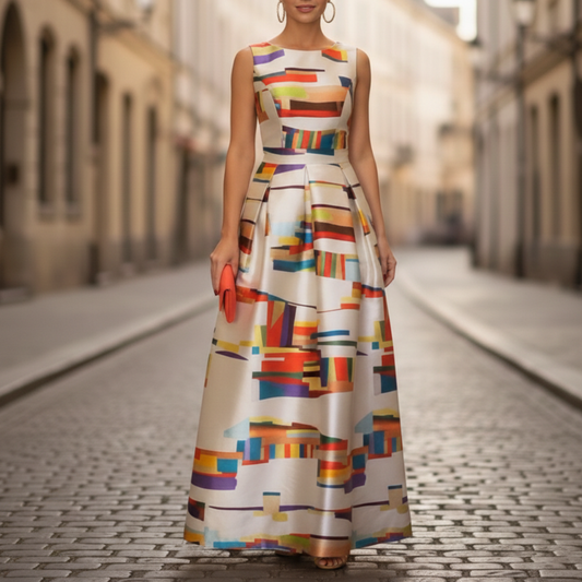 Women's Formal Printed Sleeveless Maxi Dress - product image 1