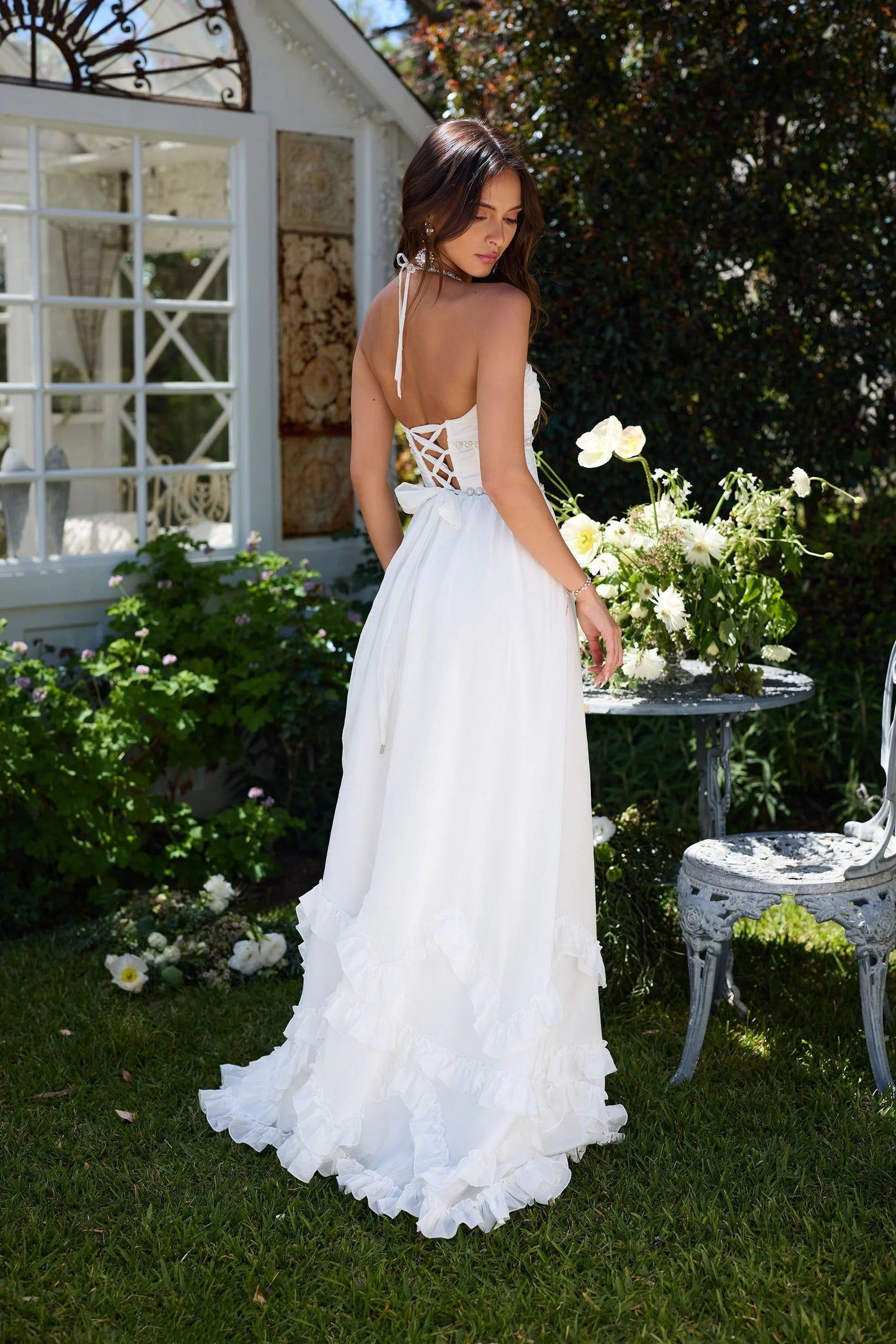 Women's Wedding Guest Floral Halter Maxi Dress - product image 11