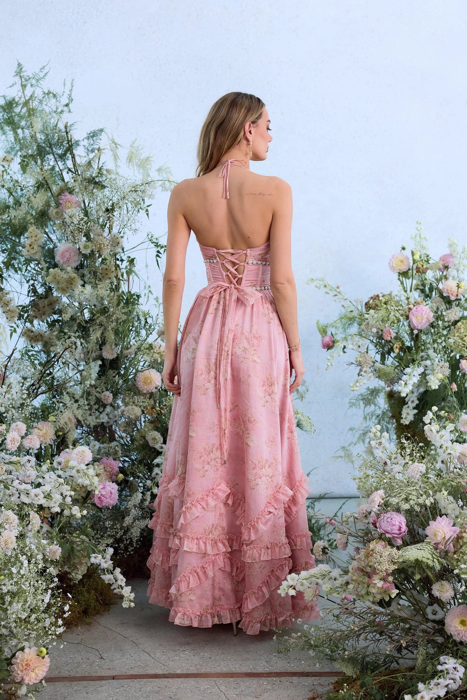 Women's Wedding Guest Floral Halter Maxi Dress - product image 20