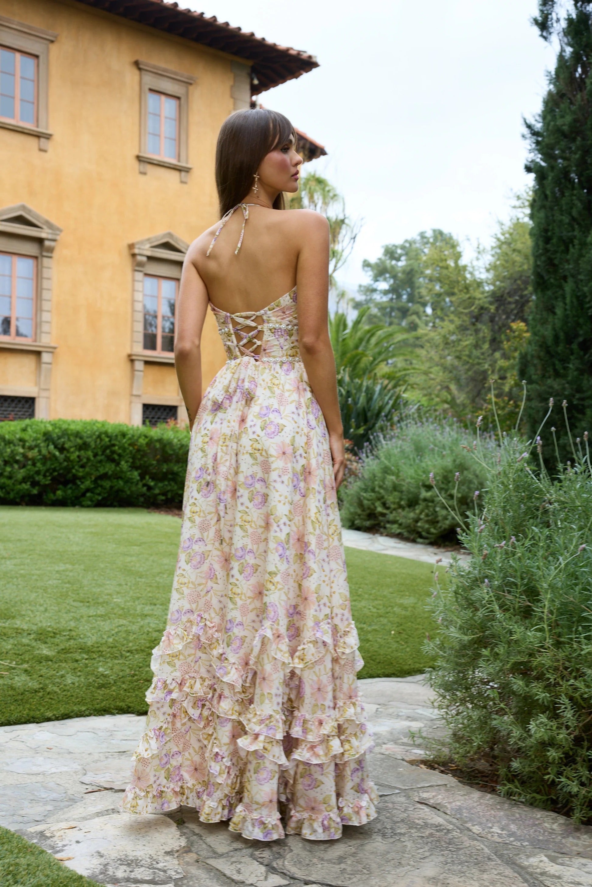 Women's Wedding Guest Floral Halter Maxi Dress - product image 23