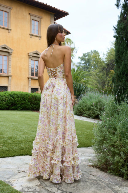 Women's Wedding Guest Floral Halter Maxi Dress - product image 23