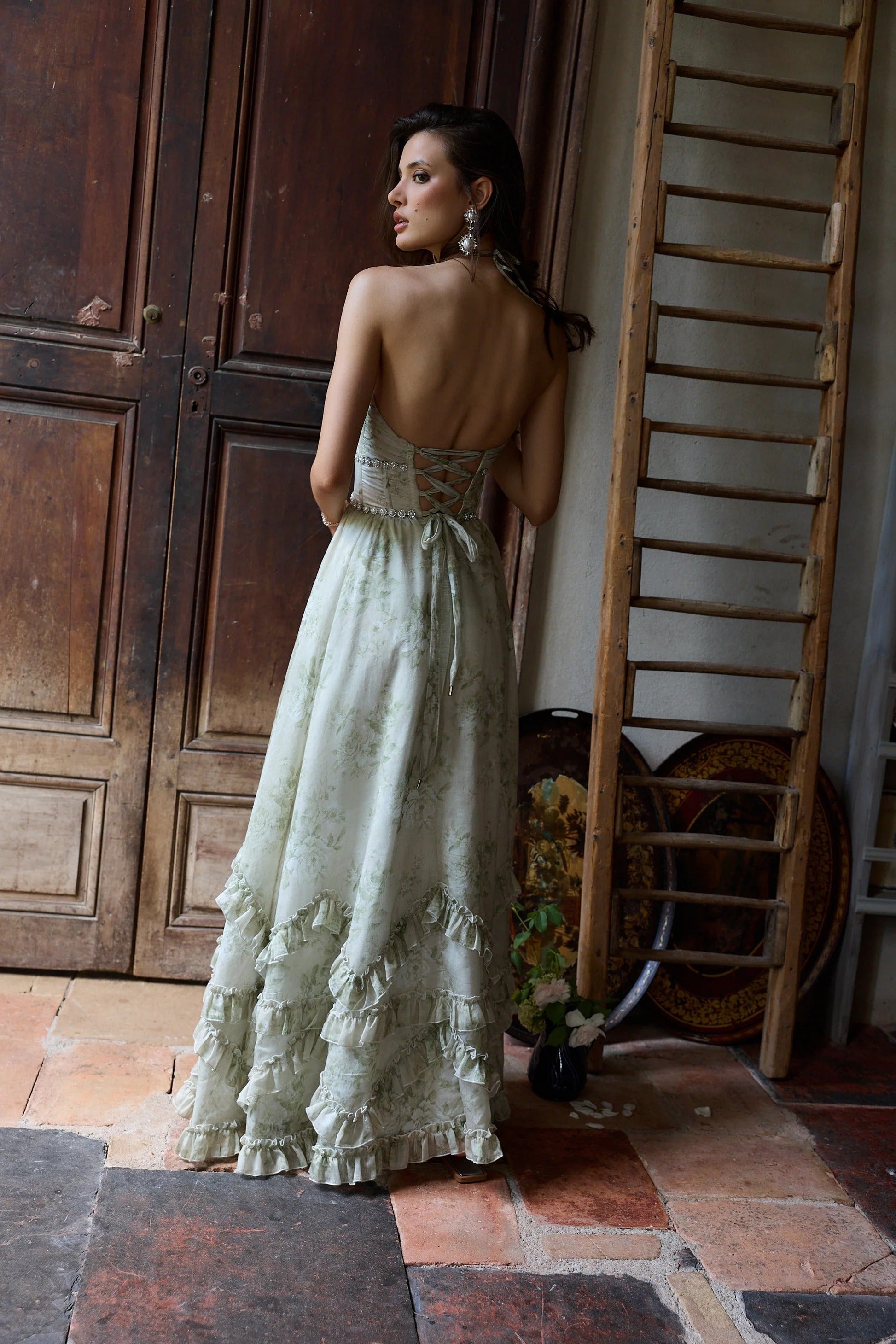 Women's Wedding Guest Floral Halter Maxi Dress - product image 27