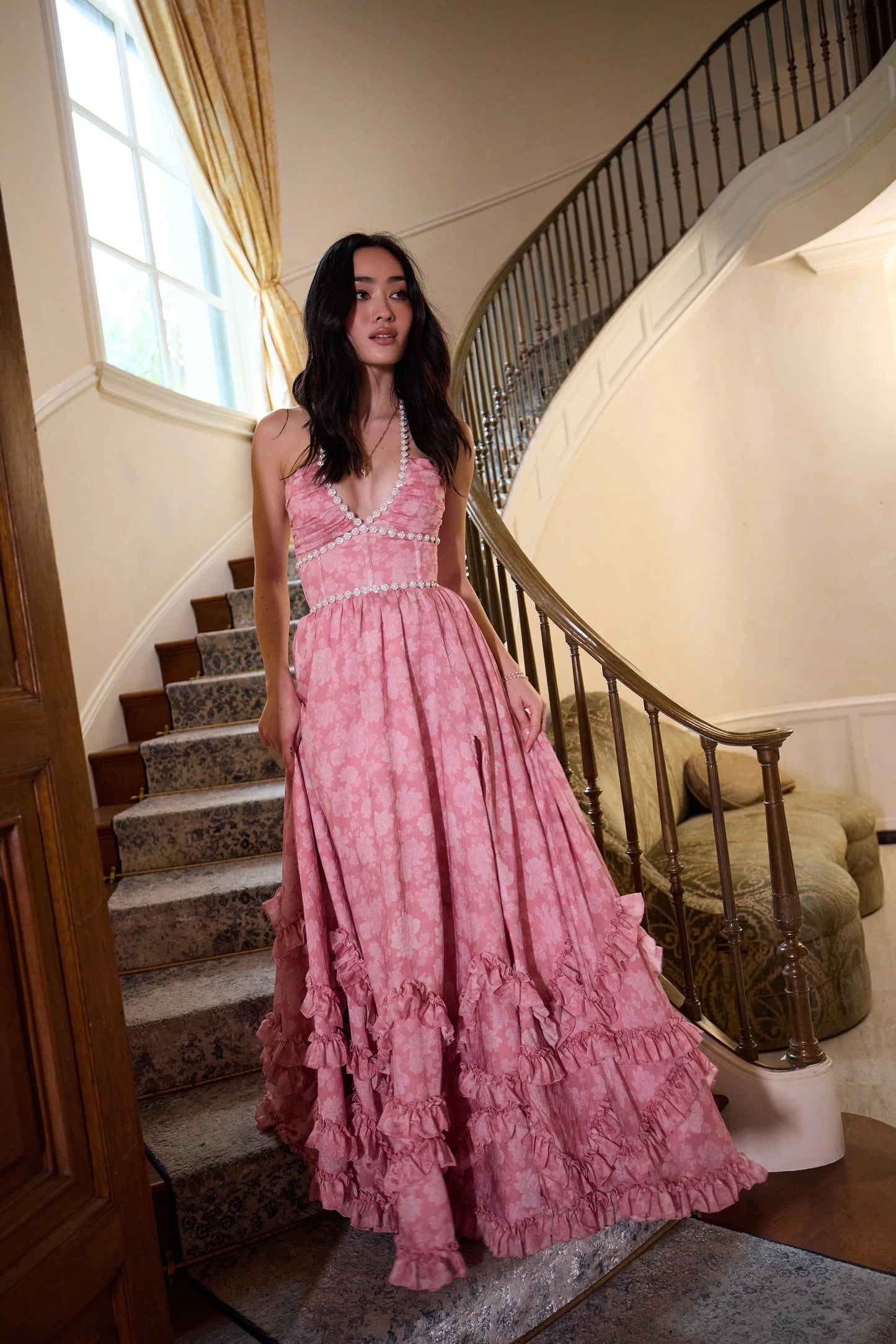 Women's Wedding Guest Floral Halter Maxi Dress - product image 30