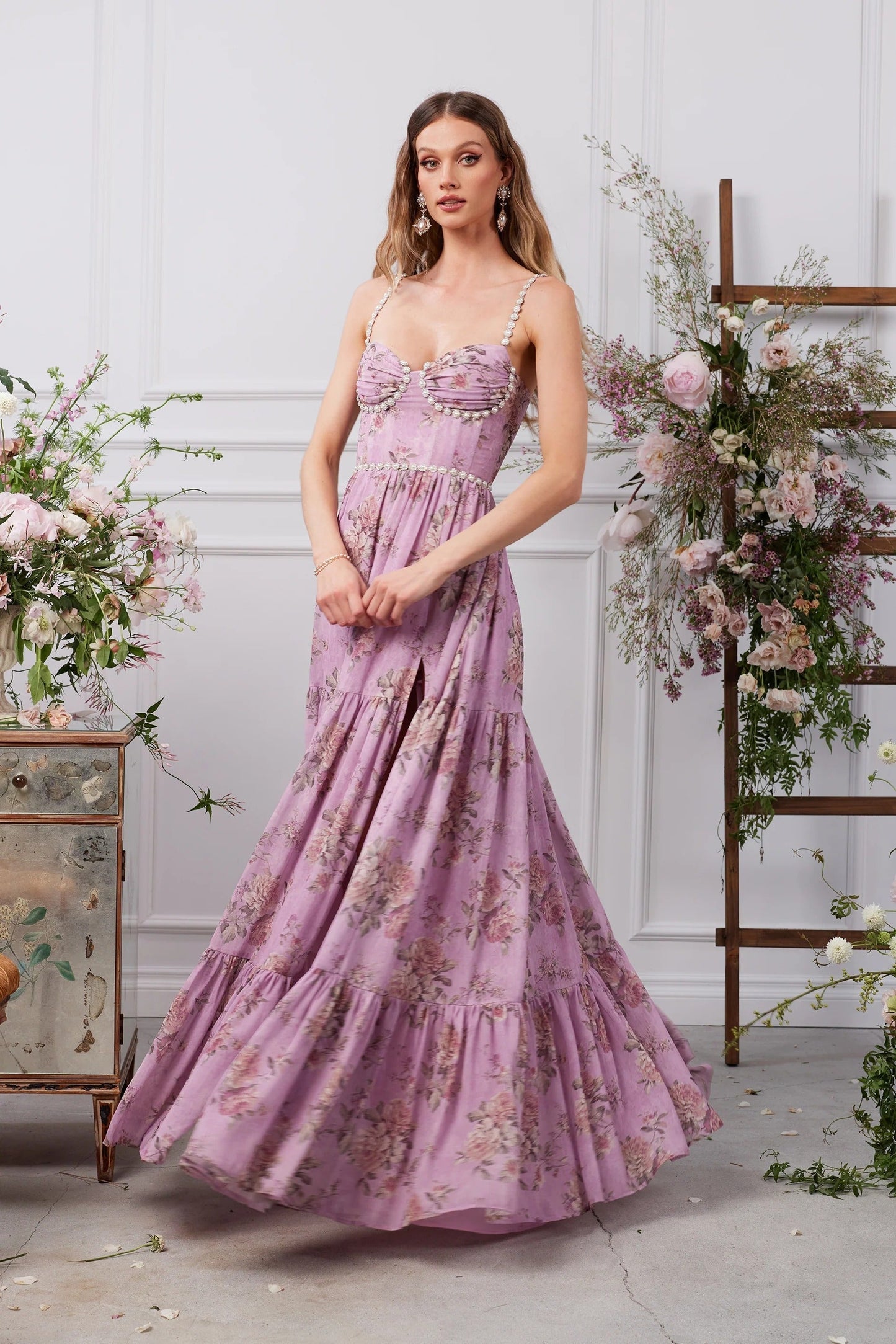 Women's Wedding Guest Floral Halter Maxi Dress - product image 47