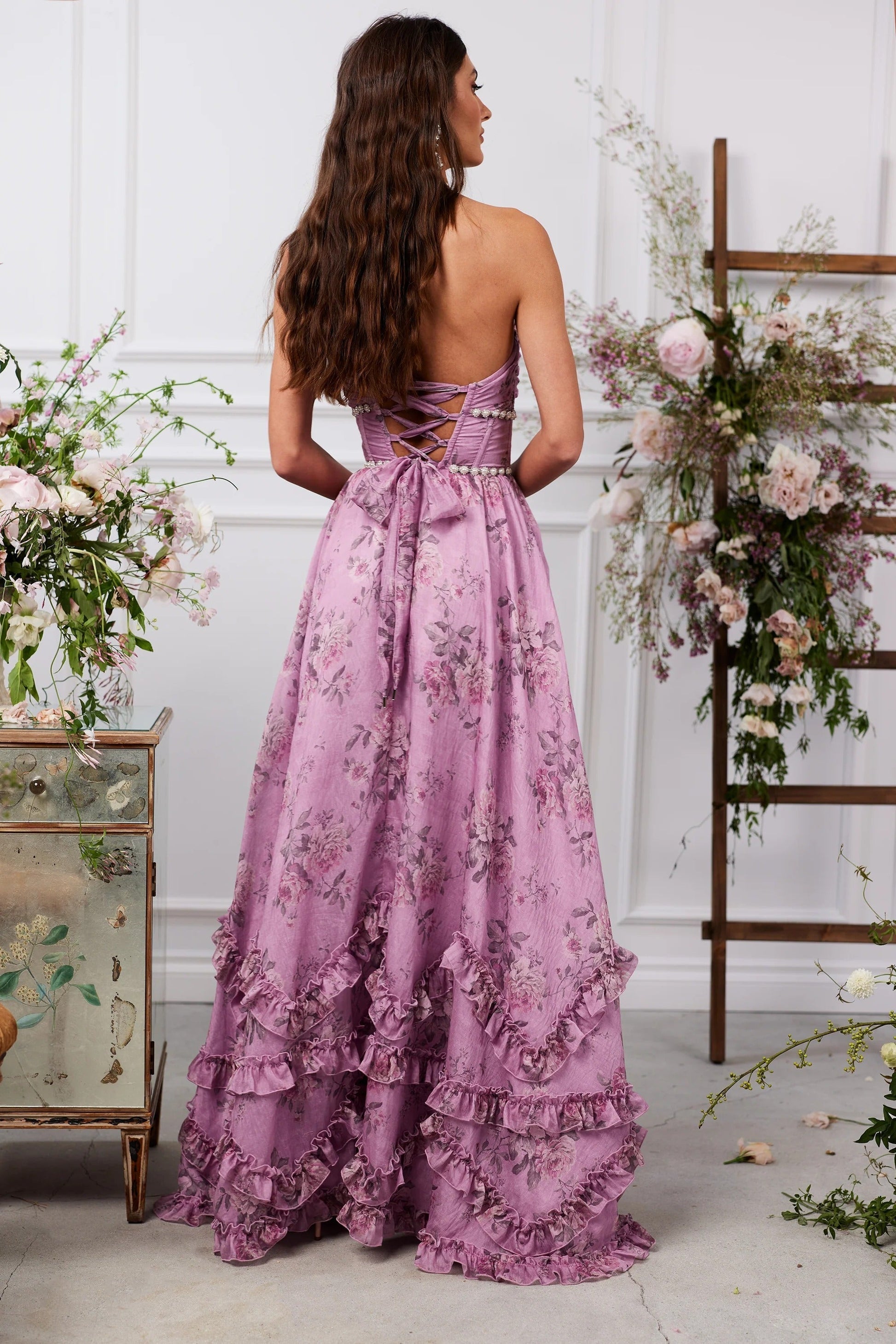 Women's Wedding Guest Floral Halter Maxi Dress - product image 49