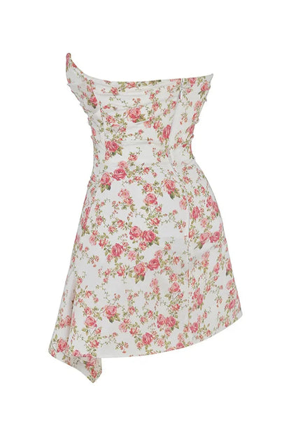 Women's Wedding Guest Floral Strapless Mini Dress - view 11