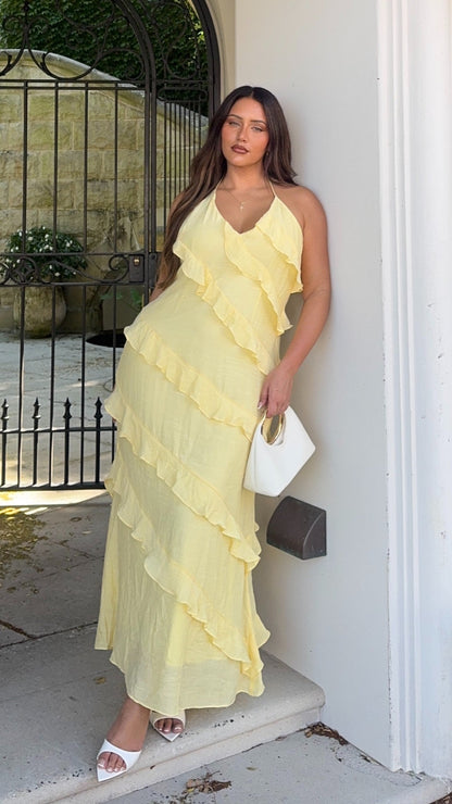 Sophia Maxi Dress - Lemon - Billy J
